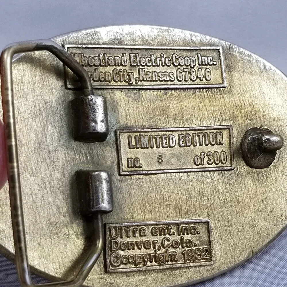 Belt Buckle 1983 Underground Overhead Metering School Garden City Kansas Wheatla